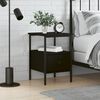 vidaXL Bedside Cabinet Black Engineered wood, Iron Standard