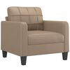 vidaXL Sofa Chair With Footstool Cappuccino Faux leather