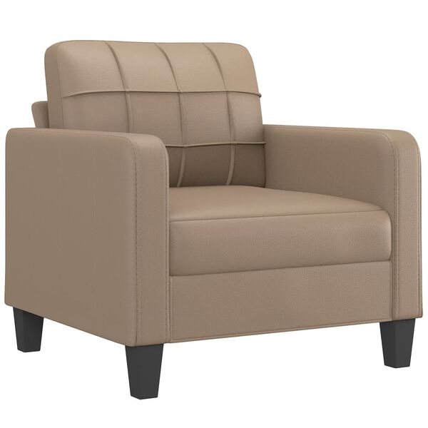 vidaXL Sofa Chair With Footstool Cappuccino Faux leather