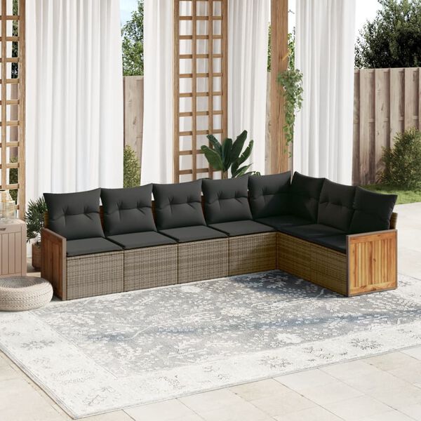 vidaXL Garden Sofa Set Grey