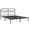 vidaXL Bed Frame Black Steel King Bed Frame Rectangular Traditional