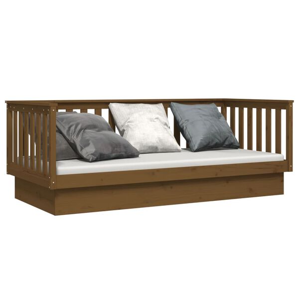 vidaXL Day Bed Honey Brown Solid pine wood Twin Convertible