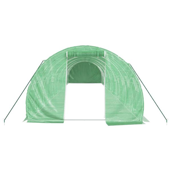vidaXL Greenhouse Green Polyethylene (PE) and galvanized steel Large