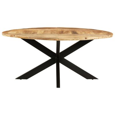 vidaXL Dining Table Round 68.9"x29.5" Rough Mango Wood