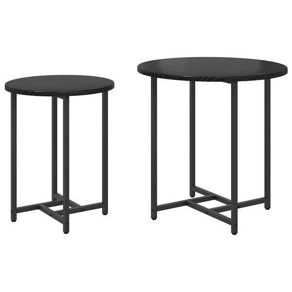 vidaXL Side Table Set 2 pcs Black oak 19.7" x 19.7" x 19.7