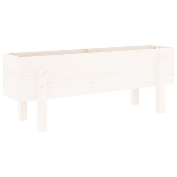vidaXL Garden Raised Bed White 39.8"x11.8"x15" Solid Wood Pine