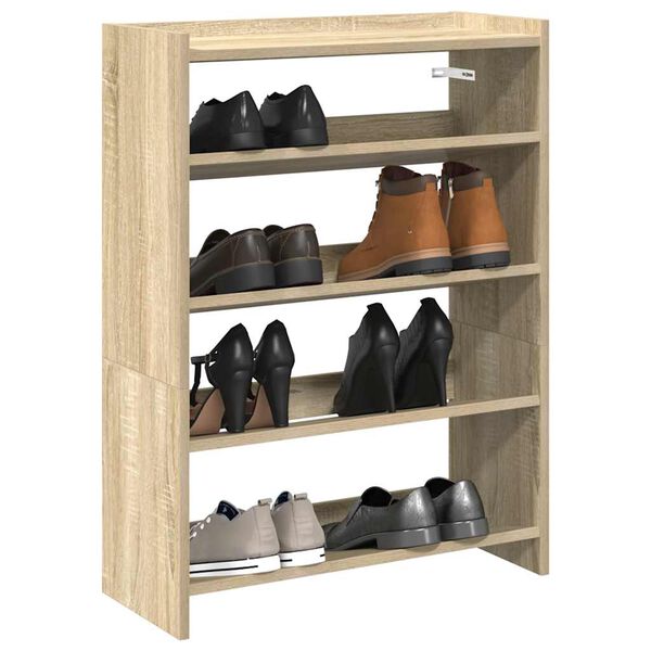 vidaXL Shoe Rack Sonoma oak Engineered wood Slim, compact Storage