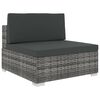 vidaXL Garden Sofa Grey PE Rattan Medium Modular Garden Sofa