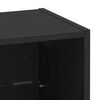vidaXL Floating Shelf with Shelf 2 pcs Black 15.75 x 11.22 x 15.75 in
