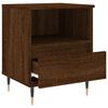 vidaXL Bedside Cabinet Set of 2 Brown Oak Engineered Wood, Metal Medium