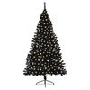 vidaXL Artificial Pre-lit Christmas Tree Black 94.49 in PVC