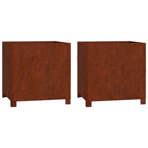 vidaXL Planter Set of 2 Rusty Corten Steel 19.3 x 18.5 x 19.7 in