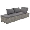 vidaXL Lounge Bed Gray and dark gray Polyethylene rattan