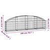 vidaXL Gabion Basket Silver Galvanized iron 78.7 x 11.8 x 15.7/23.6 in