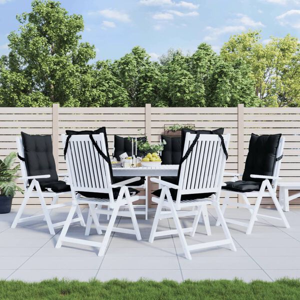 vidaXL Highback Chair Cushion Set of 6 Black