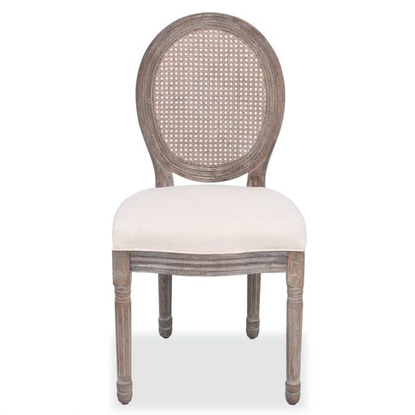 vidaXL Dining Chair Set of 2 Cream and brown