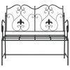 vidaXL Garden Bench Black 40.94 x 21.26 x 36.61 in Steel