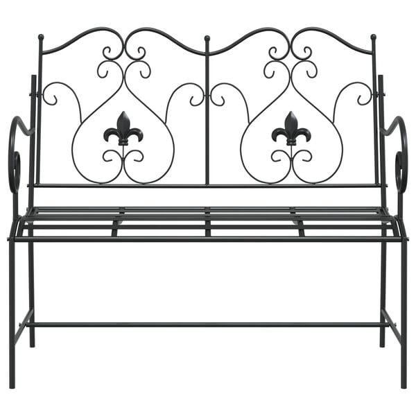 vidaXL Garden Bench Black 40.94 x 21.26 x 36.61 in Steel