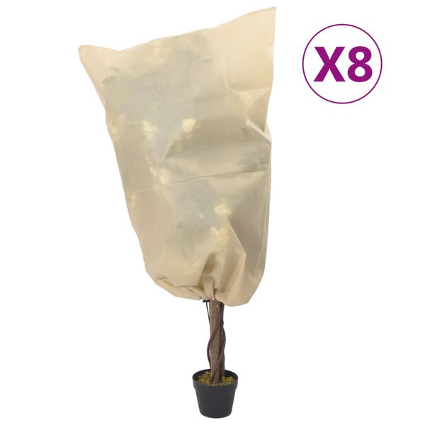 vidaXL Plant Fleece Cover Set of 8 Beige