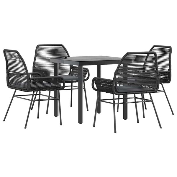 vidaXL Garden Dining Set Black, Dark Grey