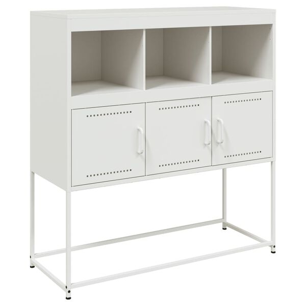 vidaXL Sideboard White Cold-rolled steel Medium Sideboard Rectangular