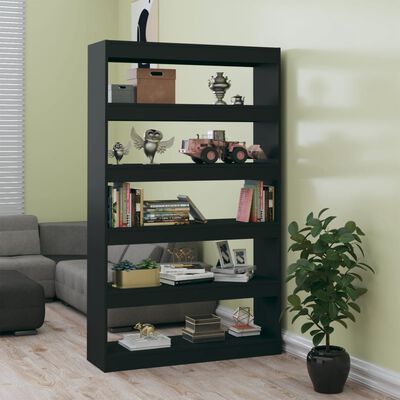 vidaXL Book Cabinet/Room Divider Black 39.4"x11.8"x65.4"