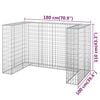 vidaXL Gabion Wall for Garbage Bins Galvanized Steel 70.9"x39.4"x43.3"