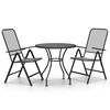 vidaXL Garden Dining Set Anthracite Expanded metal mesh Medium Foldable