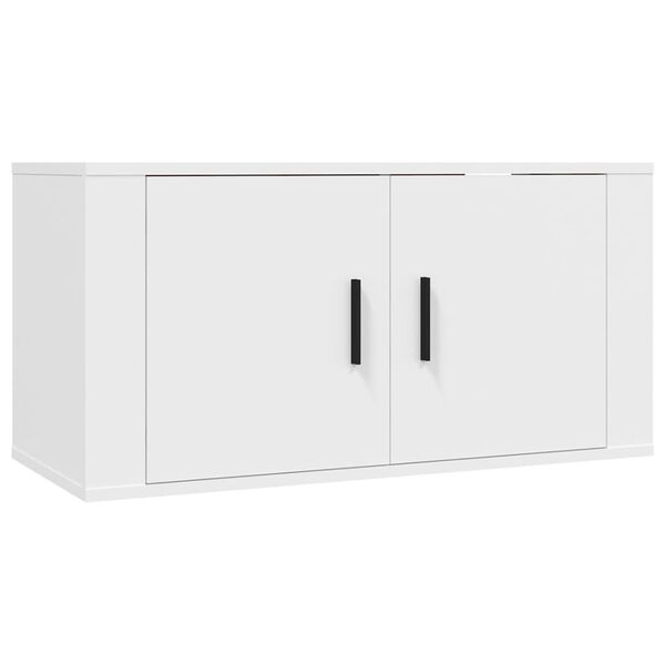 vidaXL Wall Mounted TV Cabinet White Engineered wood Compact