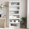 vidaXL Book Cabinet White 31.50 x 11.81 x 77.95 in Engineered Wood
