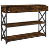 vidaXL Console Table Smoked oak Engineered wood 39.4 x 11.0 x 29.5 in