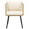 vidaXL Patio Chair with Cushions Natural Poly Rattan