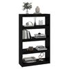 vidaXL Book Cabinet Black Solid pinewood Medium Book Cabinet