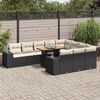 vidaXL Garden Sofa Set Black PE rattan, powder-coated steel, acacia wood