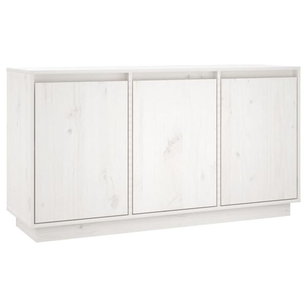 vidaXL Sideboard White 43.7x13.4x23.6" Solid Wood Pine