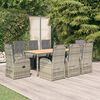 vidaXL Garden Dining Set Grey PE rattan Large Modular