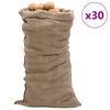 vidaXL Jute Sacks 30 pcs 25.6x53.1" 100% Jute 220 gsm