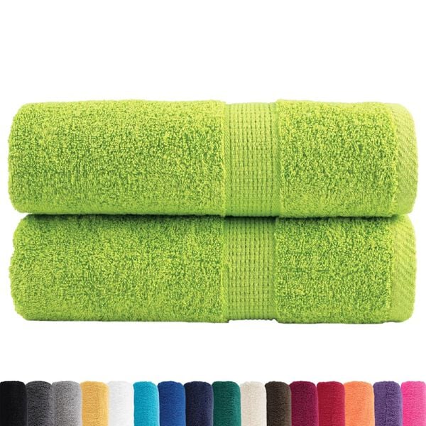 vidaXL Guest Towel Set of 2 Green 100% cotton 11.8x19.7 in