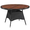 vidaXL Outdoor Dining Set Black PE rattan Medium Adjustable Armrests