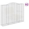 vidaXL Gabion Basket Set of 2 Silver Galvanized iron Large