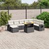 vidaXL Garden Sofa Set Black and Cream White
