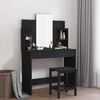 vidaXL Dressing Table Black Engineered wood, Glass 37.8x15.4x55.9 in