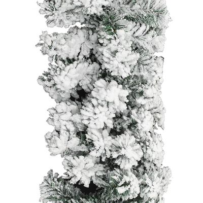 vidaXL Christmas Garland with Flocked Snow Green 33 ft PVC