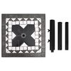 vidaXL Parasol Base Black and White Powder-coated iron, ceramic 26.4 lbs