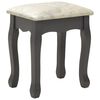 vidaXL Dressing Table Set with Stool Grey 19.7x23.2x53.5" Paulownia Wood