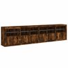 vidaXL Sideboard with LED Lights Smoked Oak 111.4"x14.6"x26.4"