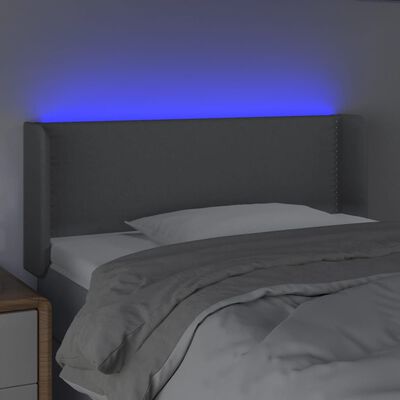 vidaXL LED Headboard Light Gray 40.6"x6.3"x30.7"/34.6" Fabric