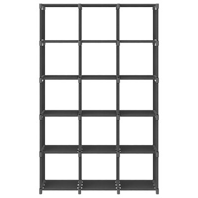 vidaXL 15-Cube Display Shelf Gray 40.6"x11.8"x69.1" Fabric