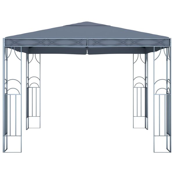 vidaXL Gazebo Anthracite Steel frame, Polyester roof 10ft x 10ft Gazebo