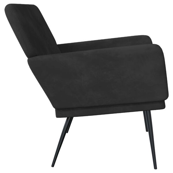 vidaXL Bench Black Velvet (100% polyester), metal, plywood Medium Bench